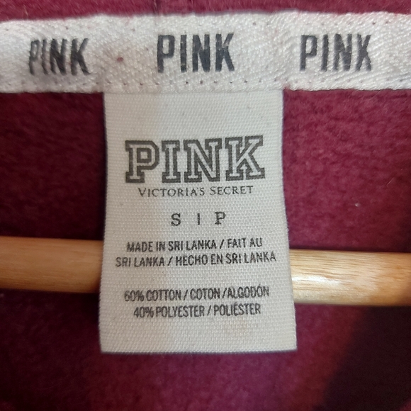 PINK pull over hoodie pink logo stripes - Picture 5 of 5